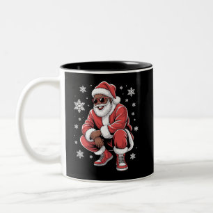 Tasse 2 Couleurs Pantalon de Noël afro-américain pour Noël Santa af
