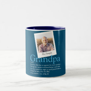 Tasse 2 Couleurs Pap Grand-père Papi Définition Photo Bleue