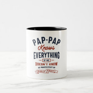 Tasse 2 Couleurs Pap-Pap Connaît Tout Le Design