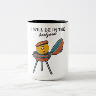 Tasse 2 Couleurs Papa BBQ fête des pères je serai dans le jardin