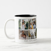 Tasse 2 Couleurs Papa Collage moderne, 10 Grille photo, Cadeau pour (Gauche)
