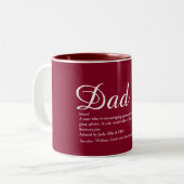 Tasse 2 Couleurs Papa Daddy Père Définition Script Bourgogne (Devant gauche)