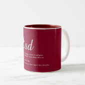Tasse 2 Couleurs Papa Daddy Père Définition Script Bourgogne (Devant droit)