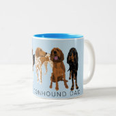 Tasse 2 Couleurs Papa de Coonhound bleu clair (Devant droit)