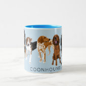 Tasse 2 Couleurs Papa de Coonhound bleu clair (Centre)