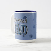 Tasse 2 Couleurs PAPA de dobermann (Devant gauche)