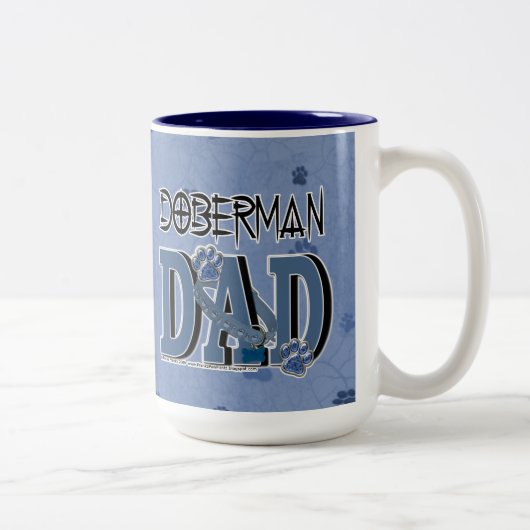 Tasse 2 Couleurs PAPA de dobermann (Droit)