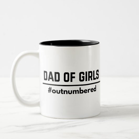 Tasse 2 Couleurs Papa de drôle #Outnumbered par fille (Gauche)
