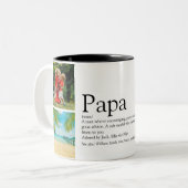 Tasse 2 Couleurs Papa Definition Quote Photo Collage (Devant gauche)