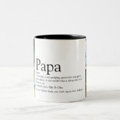 Tasse 2 Couleurs Papa Definition Quote Photo Collage (Centre)