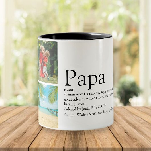 Tasse 2 Couleurs Papa Definition Quote Photo Collage