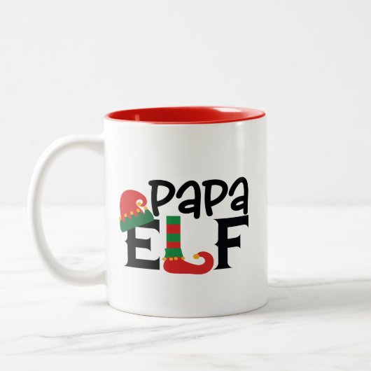 Tasse 2 Couleurs Papa Elf (Gauche)