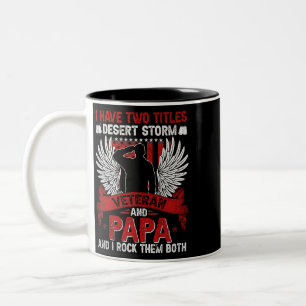 Tasse 2 Couleurs Papa et Tempête du désert Vétéran chemise Fête des
