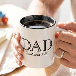 Tasse 2 Couleurs Papa Établi Gras Noir Blanc