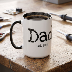 Tasse 2 Couleurs Papa Établit Gras Noir Blanc