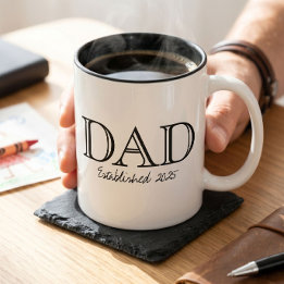 Tasse 2 Couleurs Papa Établit Gras Noir Blanc