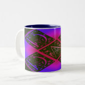 Tasse 2 Couleurs Papa Fancy Typographie Motif Noir & Violet (Devant gauche)