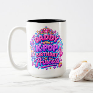 Tasse 2 Couleurs Papa K-Pop "Papa de la princesse d'anniversaire K-