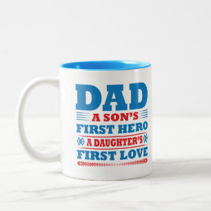 Tasse 2 Couleurs Papa, le premier héros d'un fils, le premier amour
