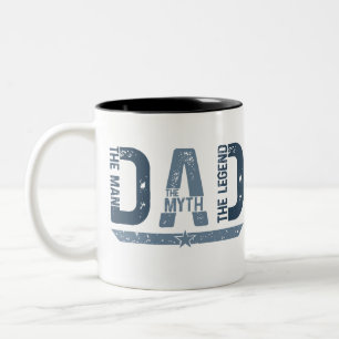 Tasse 2 Couleurs Papa : L'Homme. Le Mythe. La Légende