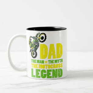Tasse 2 Couleurs Papa L'Homme Le Mythe La Motocross Légende Concep