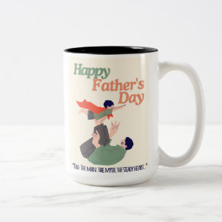 Tasse 2 Couleurs Papa : L'Homme. Le Mythe. Le Coeur - Fête du Père