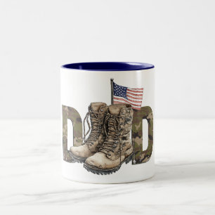 Tasse 2 Couleurs Papa militaire patriotique
