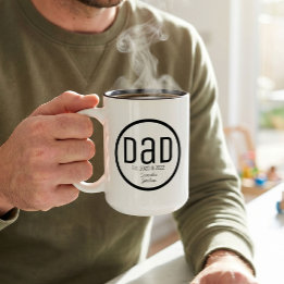 Tasse 2 Couleurs Papa Moderne avec Noms Simples d'Enfants