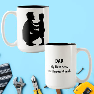 Tasse 2 Couleurs Papa Mon Premier Héros Pour Toujours Ami Cadeau de