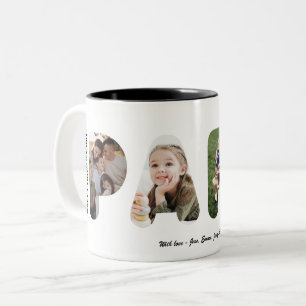 Tasse 2 Couleurs Papa Mot Photo Personnalisé Fête des Pères