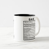 Tasse 2 Couleurs Papa Nutrition Facts Statistiques Drôle (Devant droit)