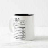 Tasse 2 Couleurs Papa Nutrition Facts Statistiques Drôle (Devant gauche)