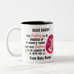 Tasse 2 Couleurs Papa personnalisé à être de Baby Bump Noël
