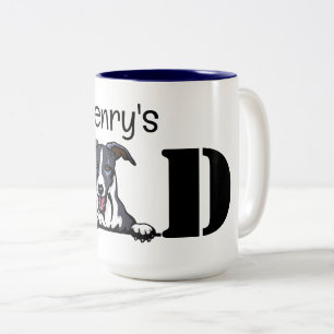 Tasse 2 Couleurs Papa Personnalisé Fouinant Whippet