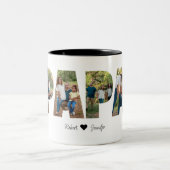 Tasse 2 Couleurs Papa Photo Collage, Cadeau de Fête des pères (Centre)