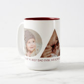 Tasse 2 Couleurs Papa Photo Collage Fête des pères découpée Anniver (Devant gauche)