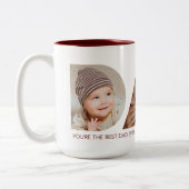 Tasse 2 Couleurs Papa Photo Collage Fête des pères découpée Anniver (Gauche)