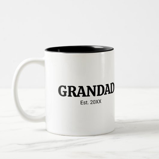 Tasse 2 Couleurs Papi Créé Nouveau Cadeau pour Papi (Gauche)