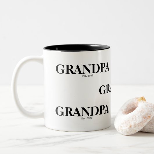 Tasse 2 Couleurs Papi est moderne (Avec donut)
