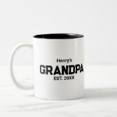 Tasse 2 Couleurs Papi moderne établi Ét. Nom Année (Gauche)