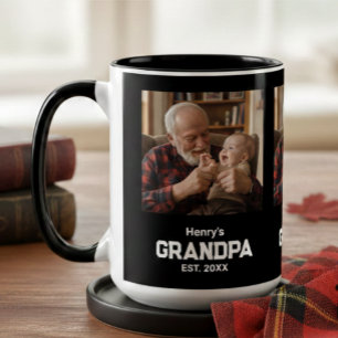 Tasse 2 Couleurs Papi Moderne Établissement Année de Création Nom P