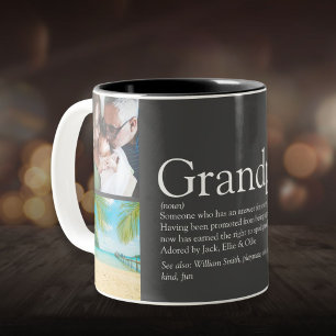 Tasse 2 Couleurs Papi Papy Grand-père Définition 4 Photo Gris