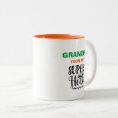 Tasse 2 Couleurs Papi vous êtes mon super-héros (Devant droit)
