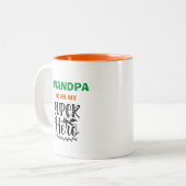 Tasse 2 Couleurs Papi vous êtes mon super-héros (Devant gauche)