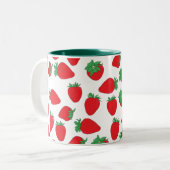 Tasse 2 Couleurs Papier peint de fraise (Devant gauche)