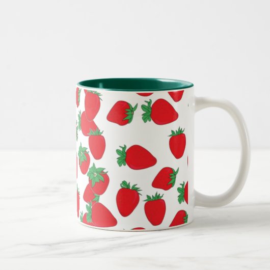 Tasse 2 Couleurs Papier peint de fraise (Droit)