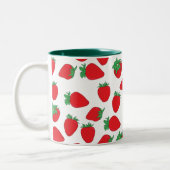 Tasse 2 Couleurs Papier peint de fraise (Gauche)