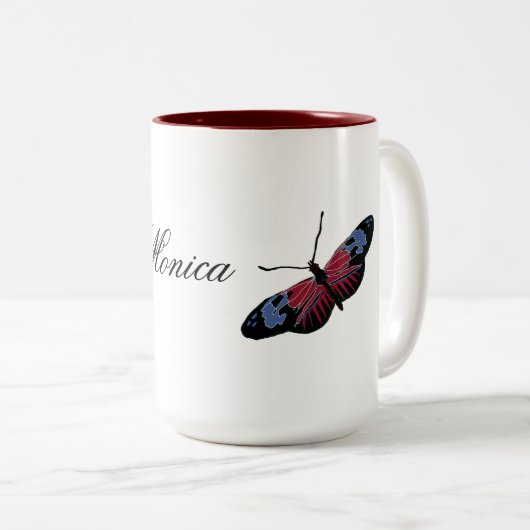 Tasse 2 Couleurs Papillon (Devant droit)