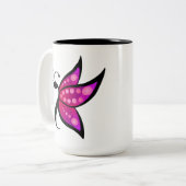 Tasse 2 Couleurs Papillon Abstrait (Devant gauche)