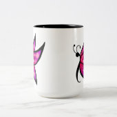 Tasse 2 Couleurs Papillon Abstrait (Centre)